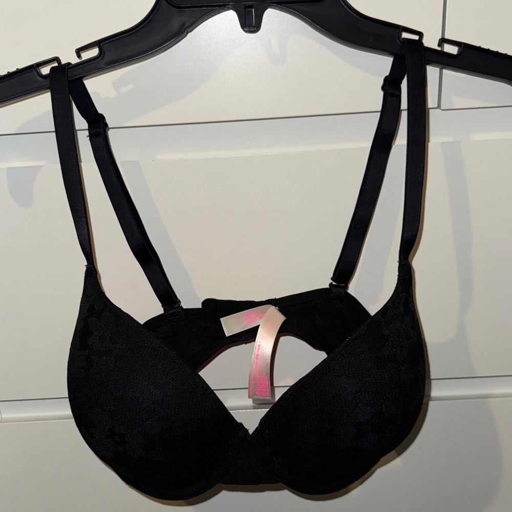 PINK Victoria's Secret Black Floral Bra